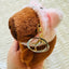 Capybara Piggy Hat Plush Keychain