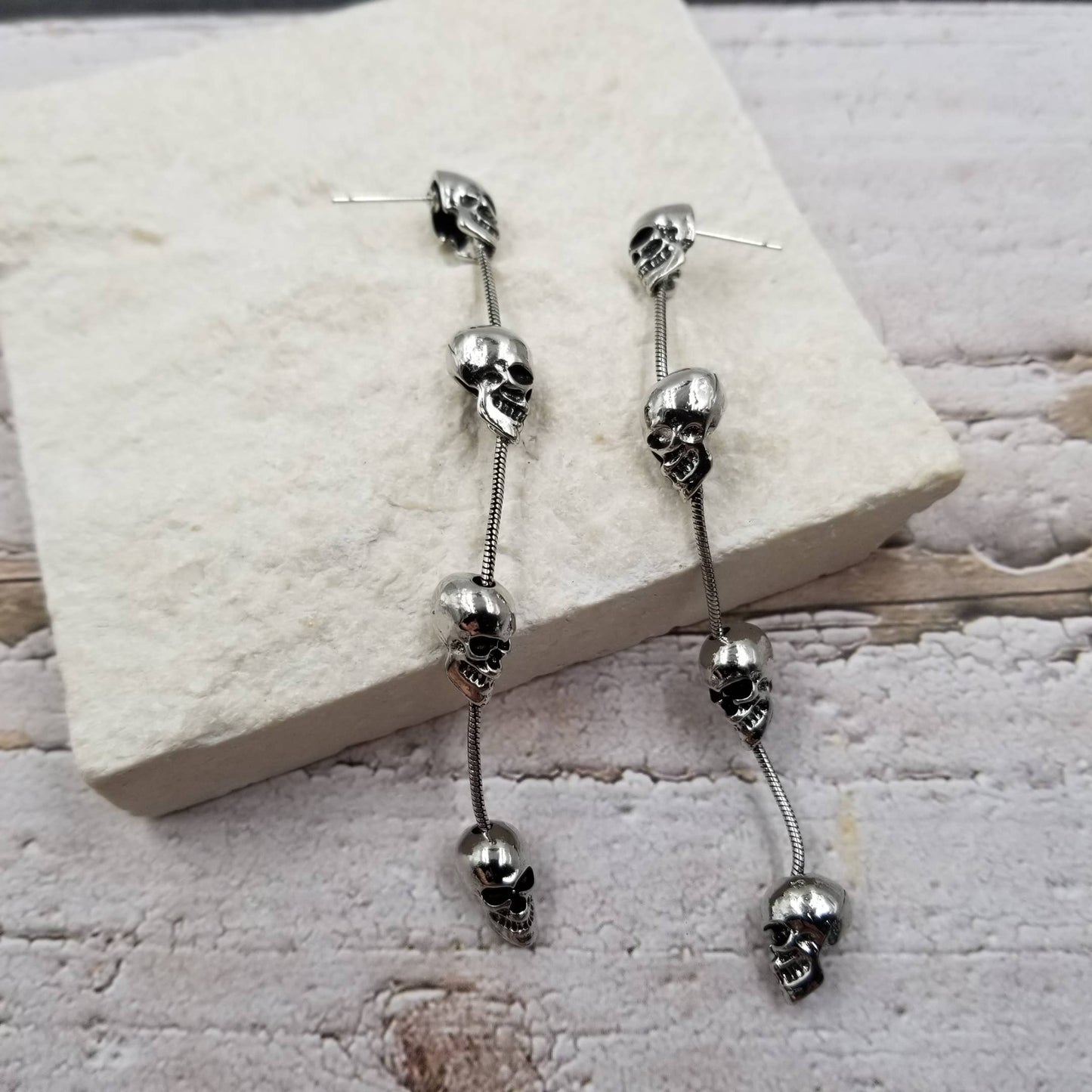 Halloween Skull Tassel Earrings