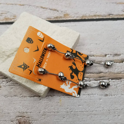 Halloween Skull Tassel Earrings
