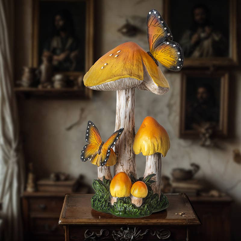 Toadstool Mushroom with Butterflies