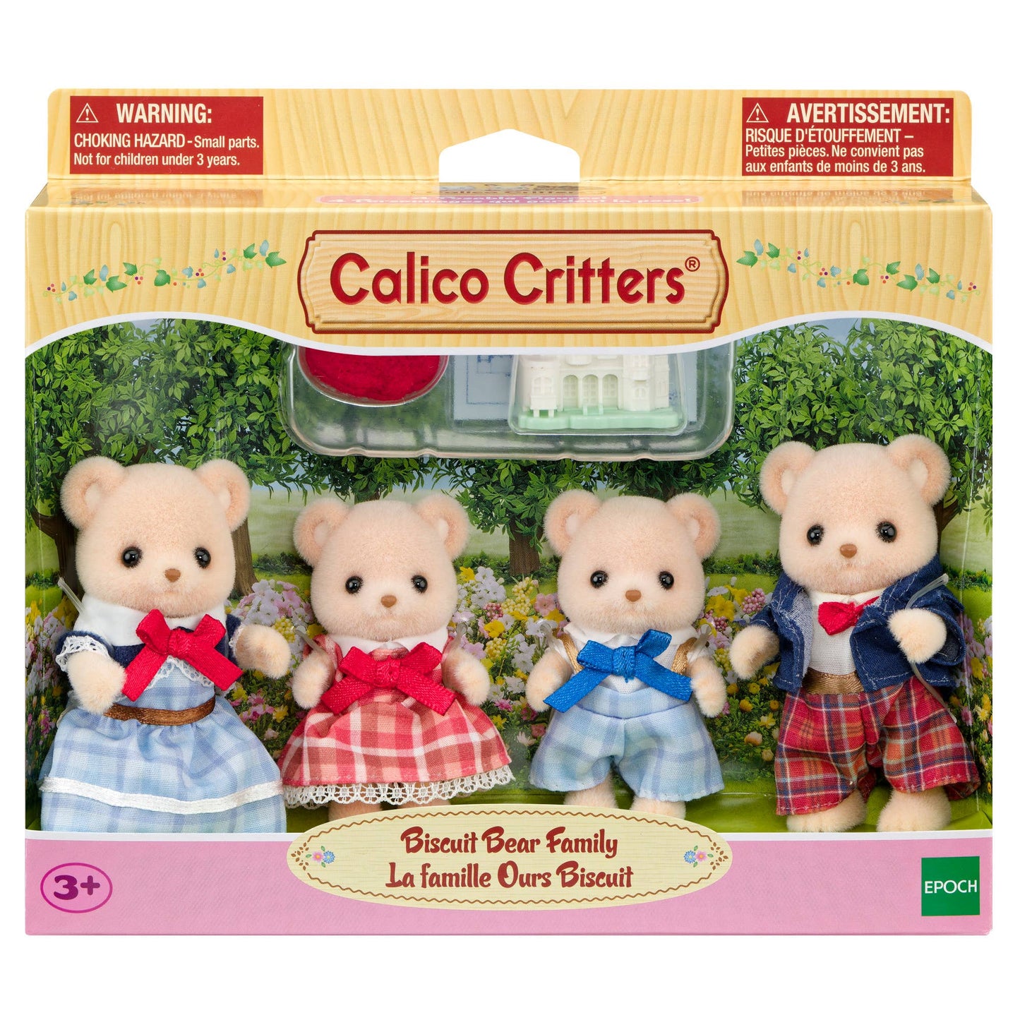 Calico Critters Biscuit Bear Family, 4 Doll Figures