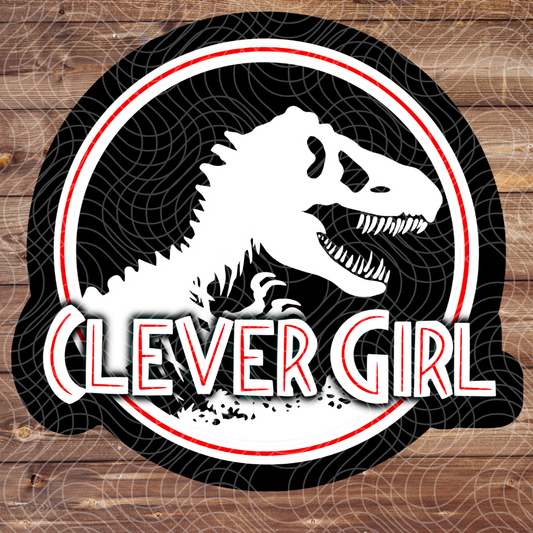 3" BW Clever Girl Jurassic Dinosaur Movie Vinyl Sticker