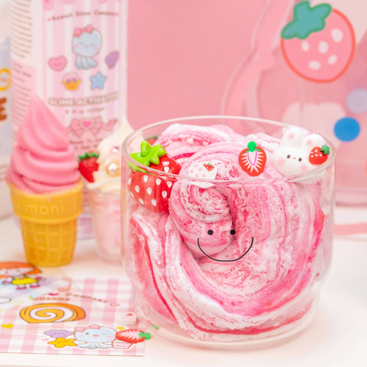 Straw-Bunny Sponge Cake Signature Dome™ Slime (4pcs/case)