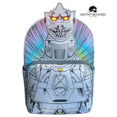 Grotto Treasures Exclusive - Loungefly Toho Godzilla Mechagodzilla Metallic Light-Up Full-Size Backpack