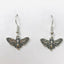 Tiny Silver Death Moth Earrings