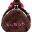 Monchhichi-Chan Floral Bow Plush Coin Bag in Brown