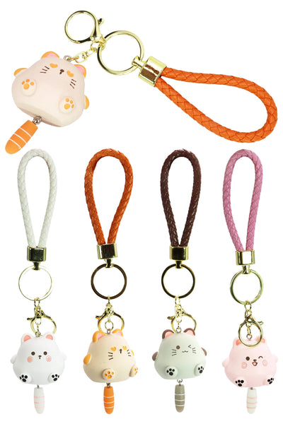 Chubby Kitty Cat Matte 3d Resin Key Ring