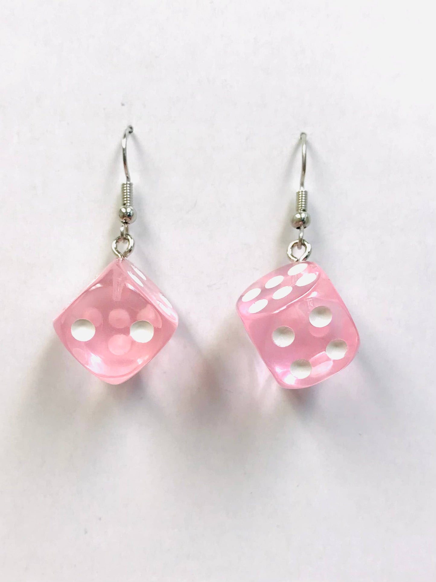 Transparent Color Dice Earrings