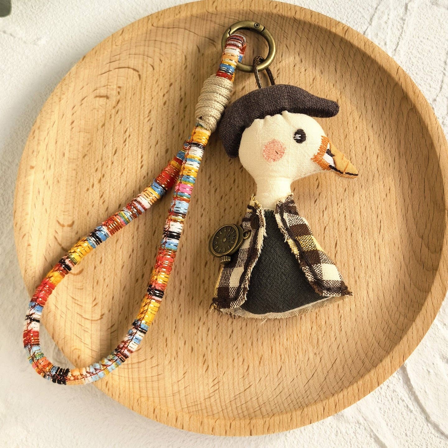 Handmade fabric cartoon keychains cute animal dolls charm