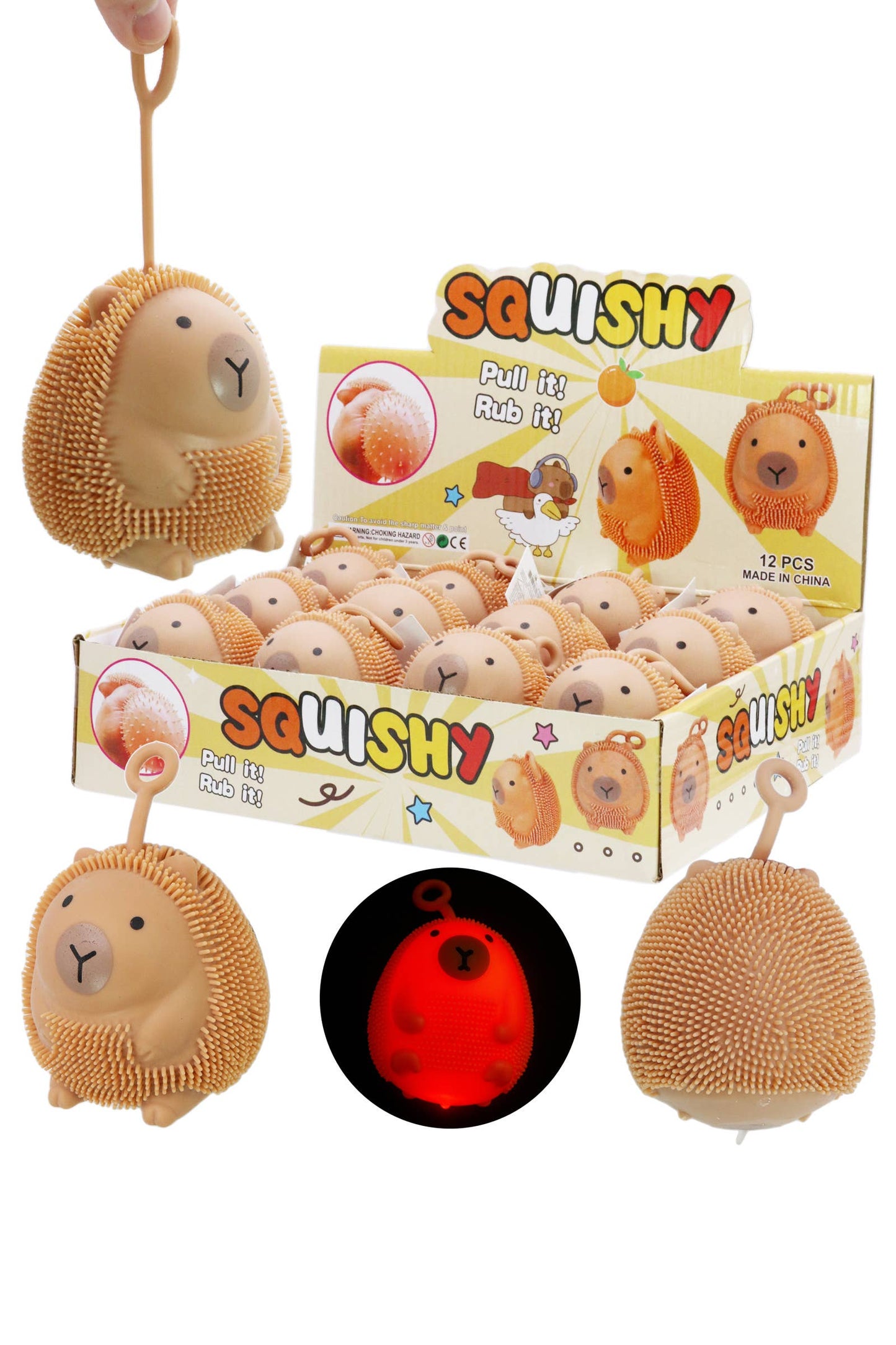 Capybara Spiky Puffer LED Light-Up Squishy Yo-Yo