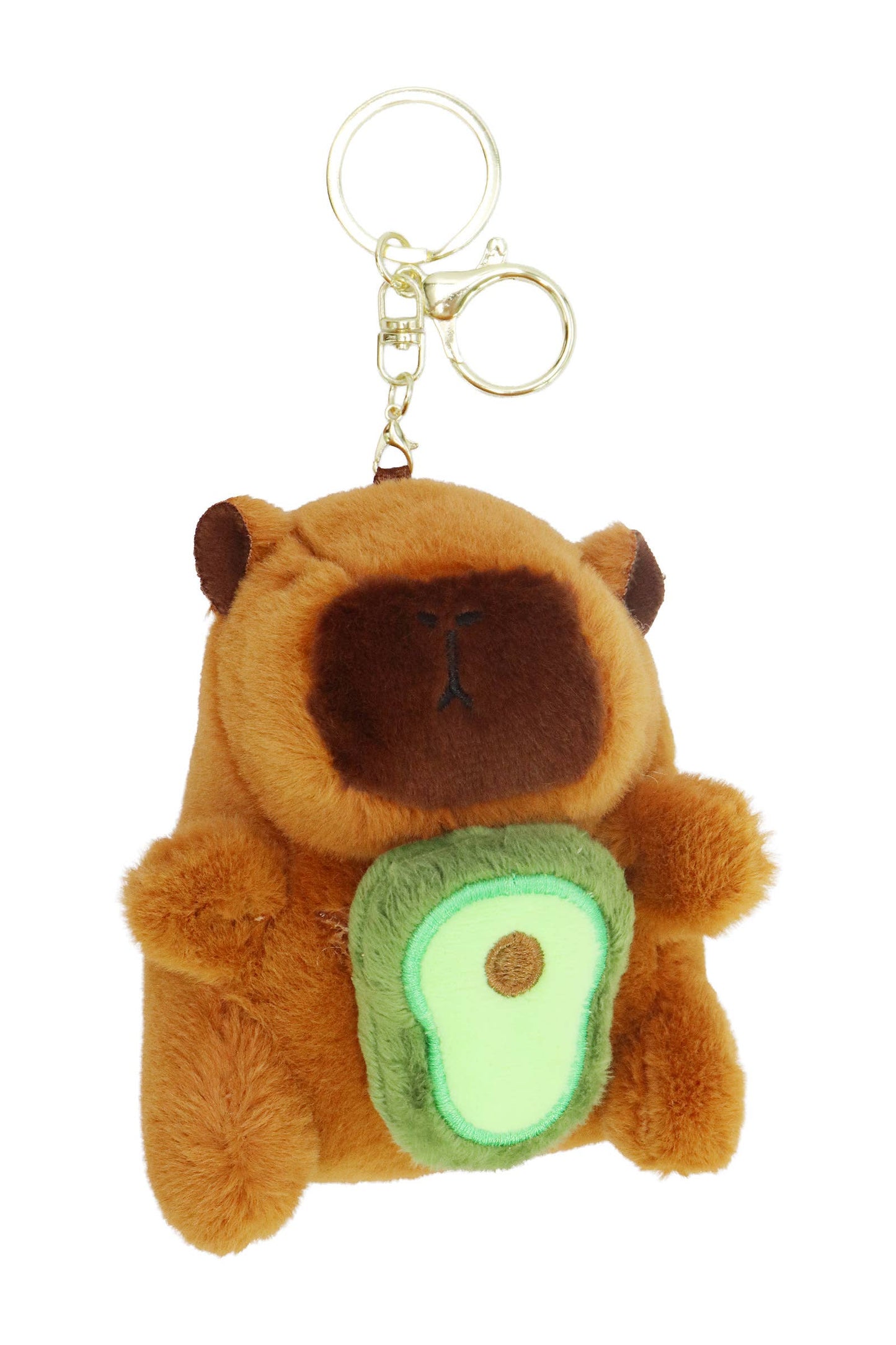 Fruity Capybara Faux Fur Plushie Key Chain