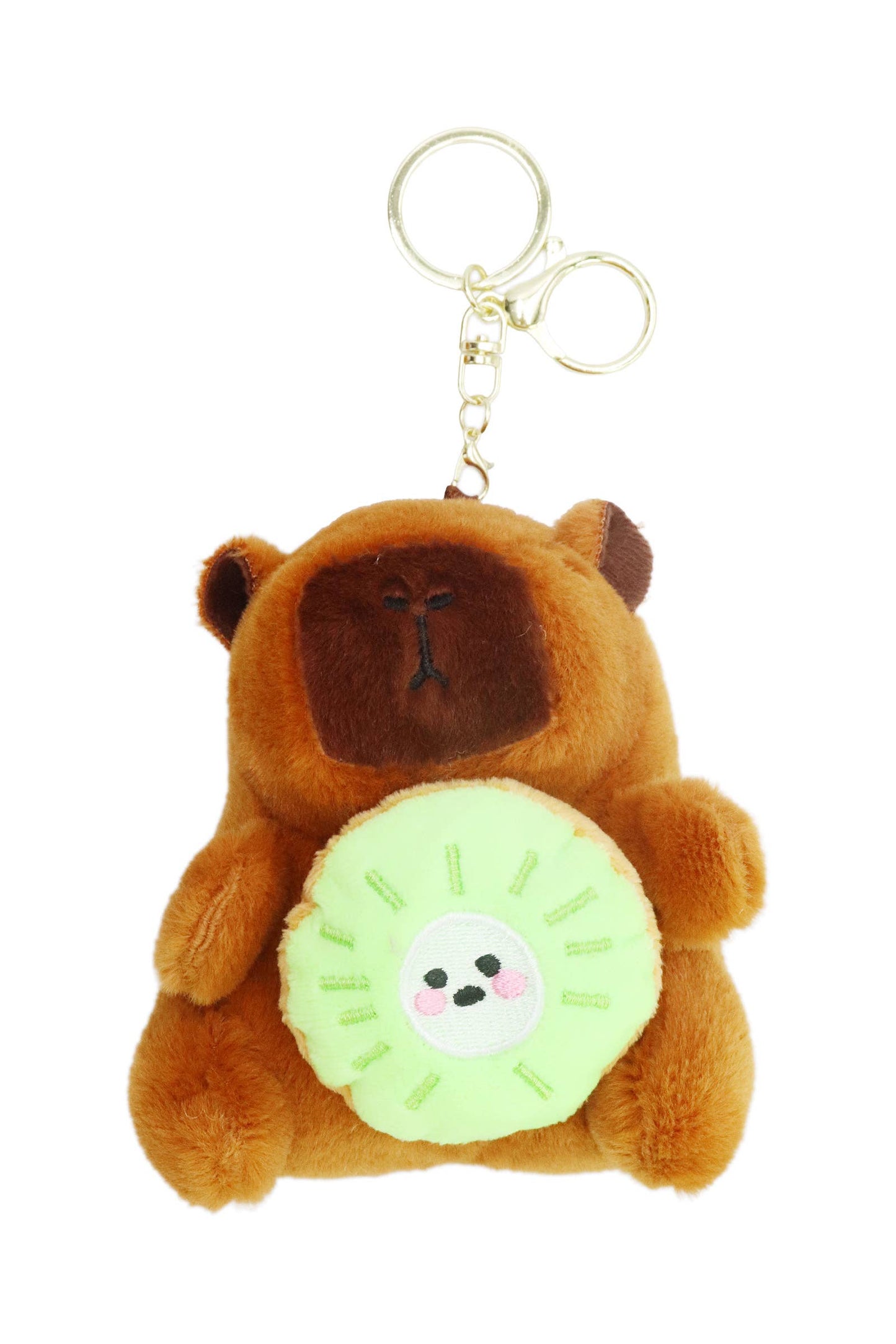 Fruity Capybara Faux Fur Plushie Key Chain