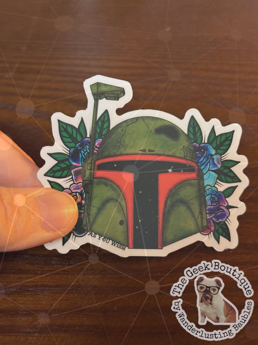 3” Boba Fett Sci Fi As You Wish Sticker