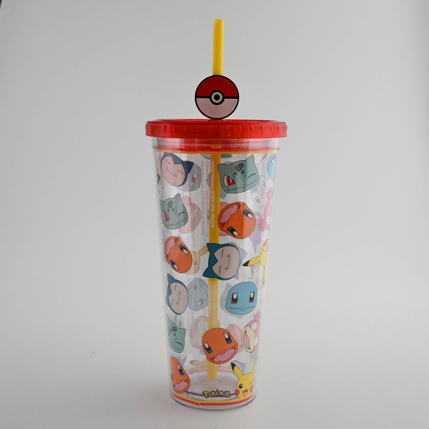 Pokemon Multi Character Head Toss AOP 24oz Plastic Cold Cup