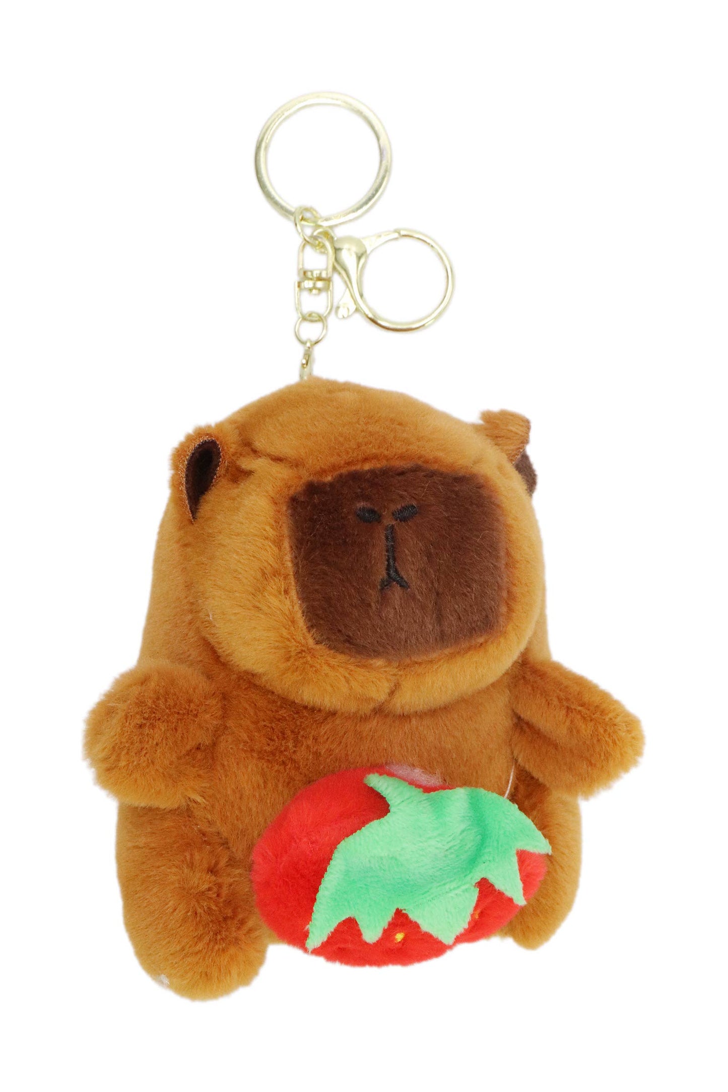 Fruity Capybara Faux Fur Plushie Key Chain