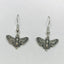 Tiny Silver Death Moth Earrings