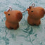 Cute Chubby Capybara Fan Animal Earrings