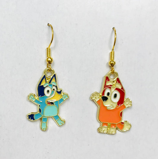 Cute Little Dog Earrings Bluey