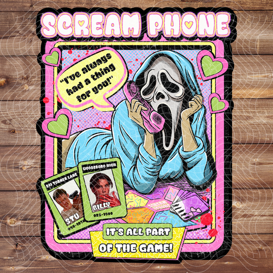 3" Vinyl Scream Phone Horror Movie 90's Game Sticker