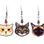 Acrylic Cat Face Pet Dangle Earrings