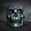 Day of the Dead Colored Floral Skull Black