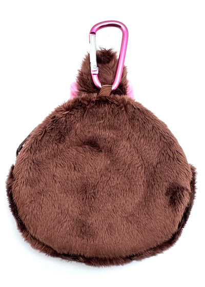 Monchhichi-Chan Face Plush Carabiner Coin Pouch