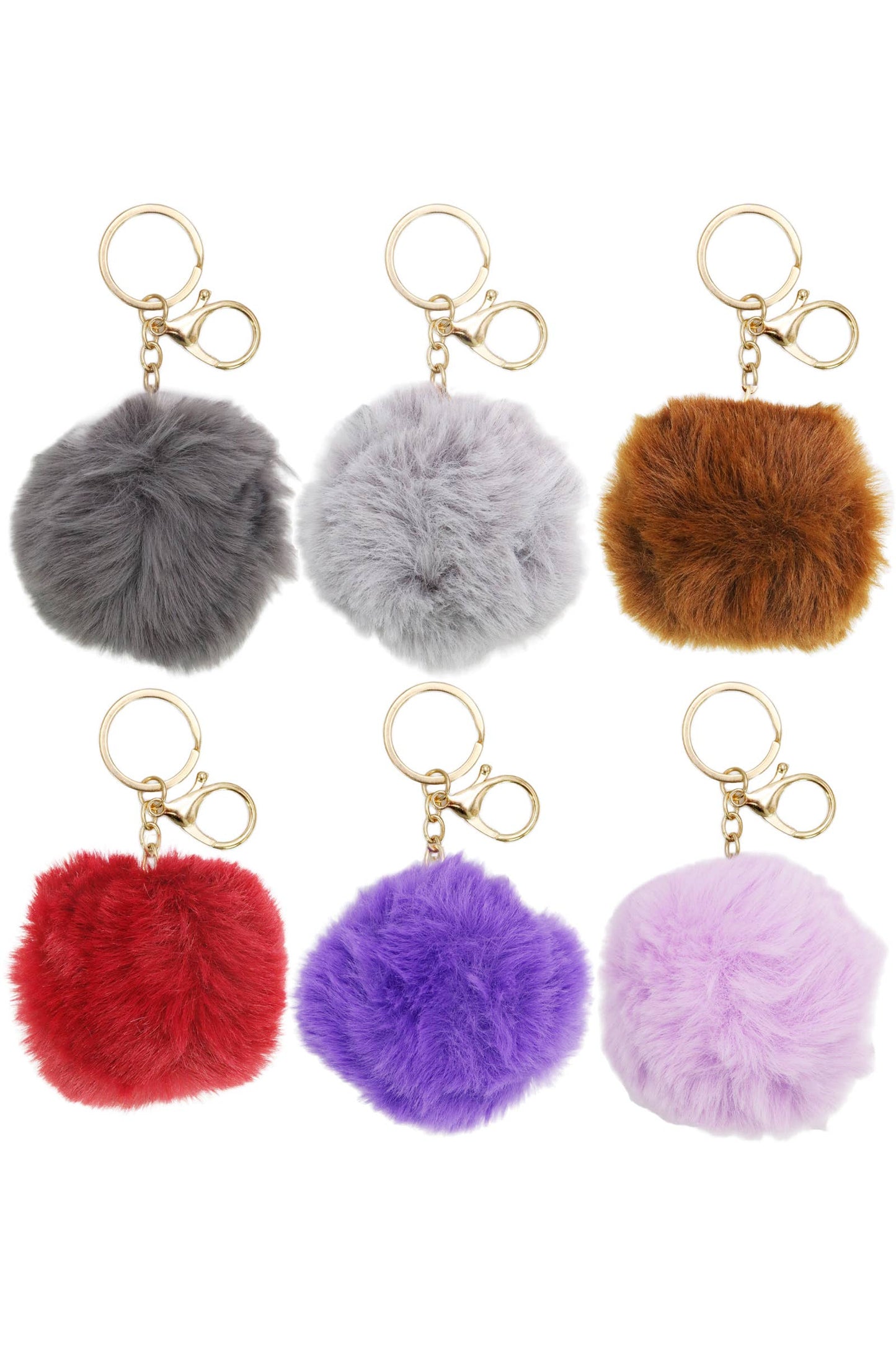 Fuzzy Faux Fur Pom Pom Novelty Key Chain