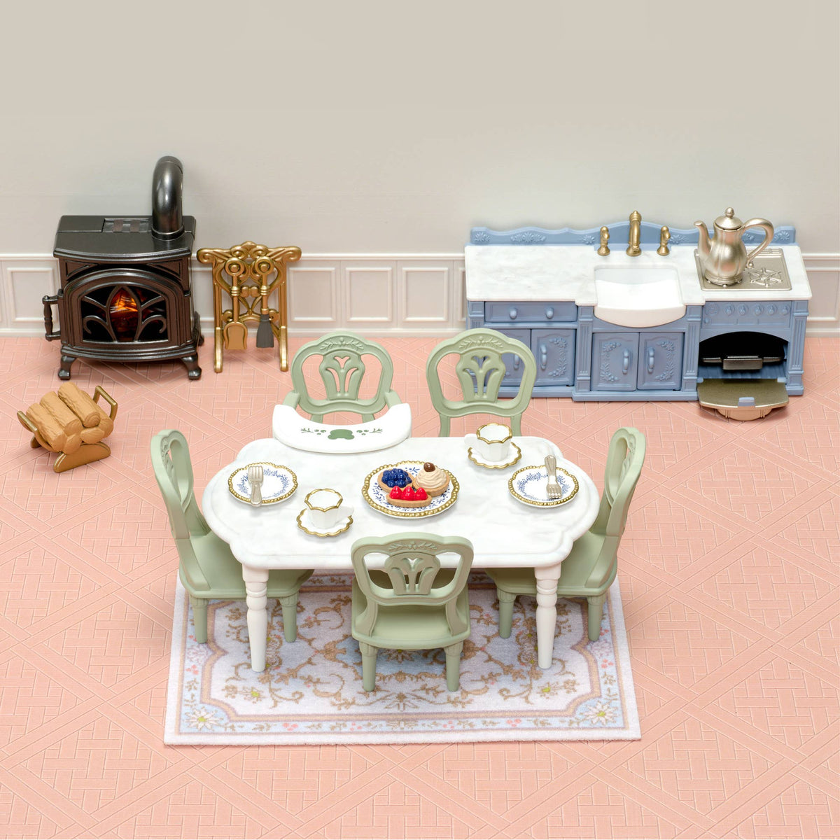 Calico Critters Elegant Dining Room Set, Dollhouse Furniture