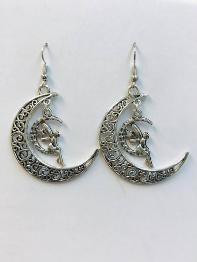 Fairy On The Moon Earrings