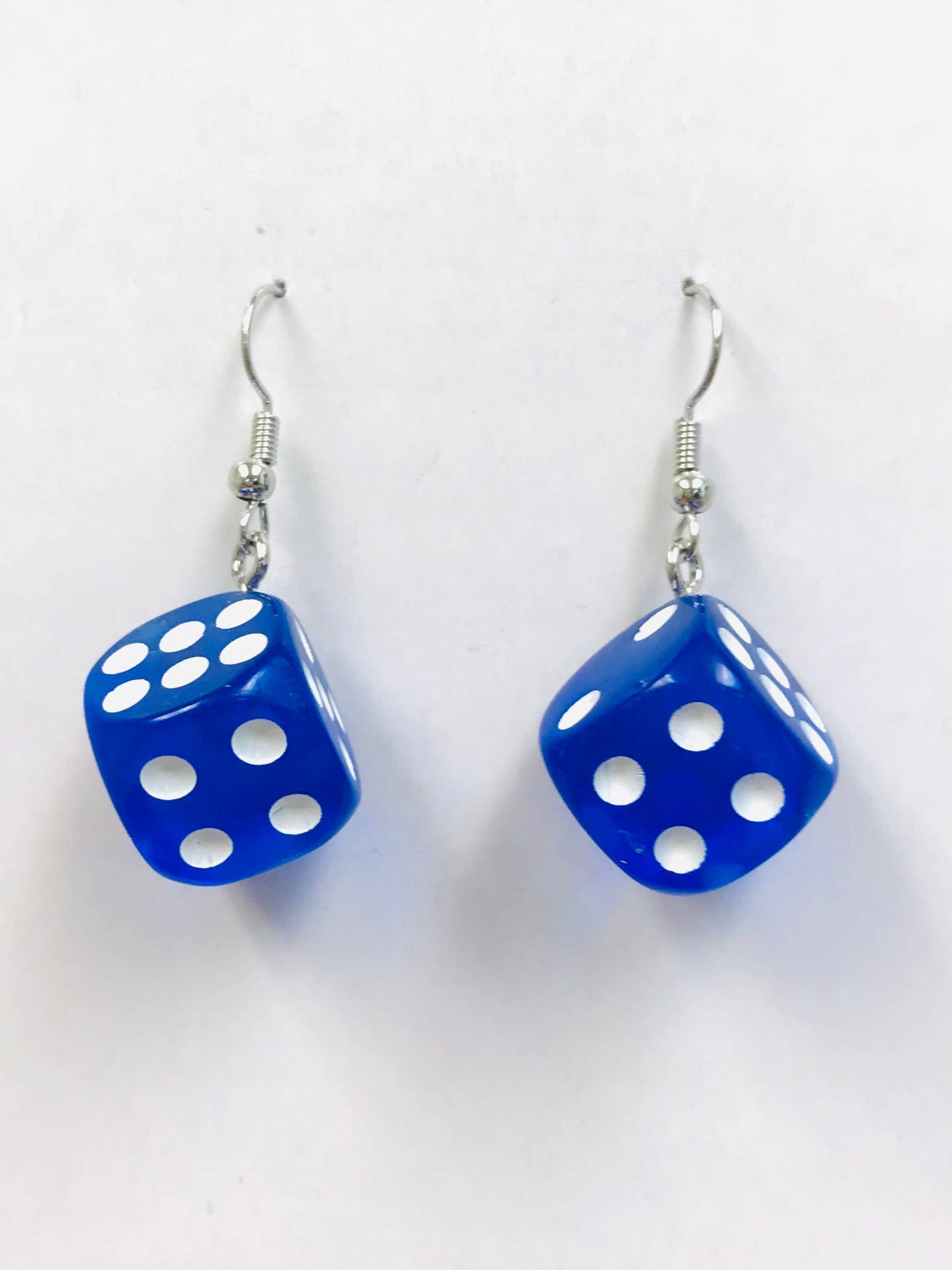 Transparent Color Dice Earrings