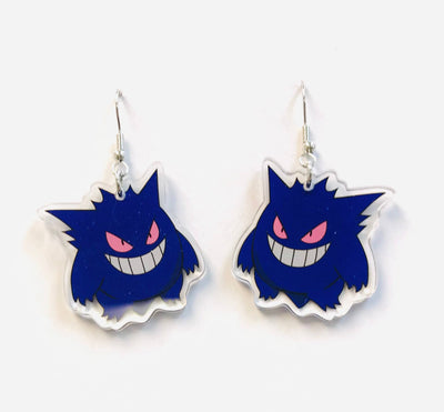 Acrylic Halloween  PURPLE Ghost Earrings Dangle