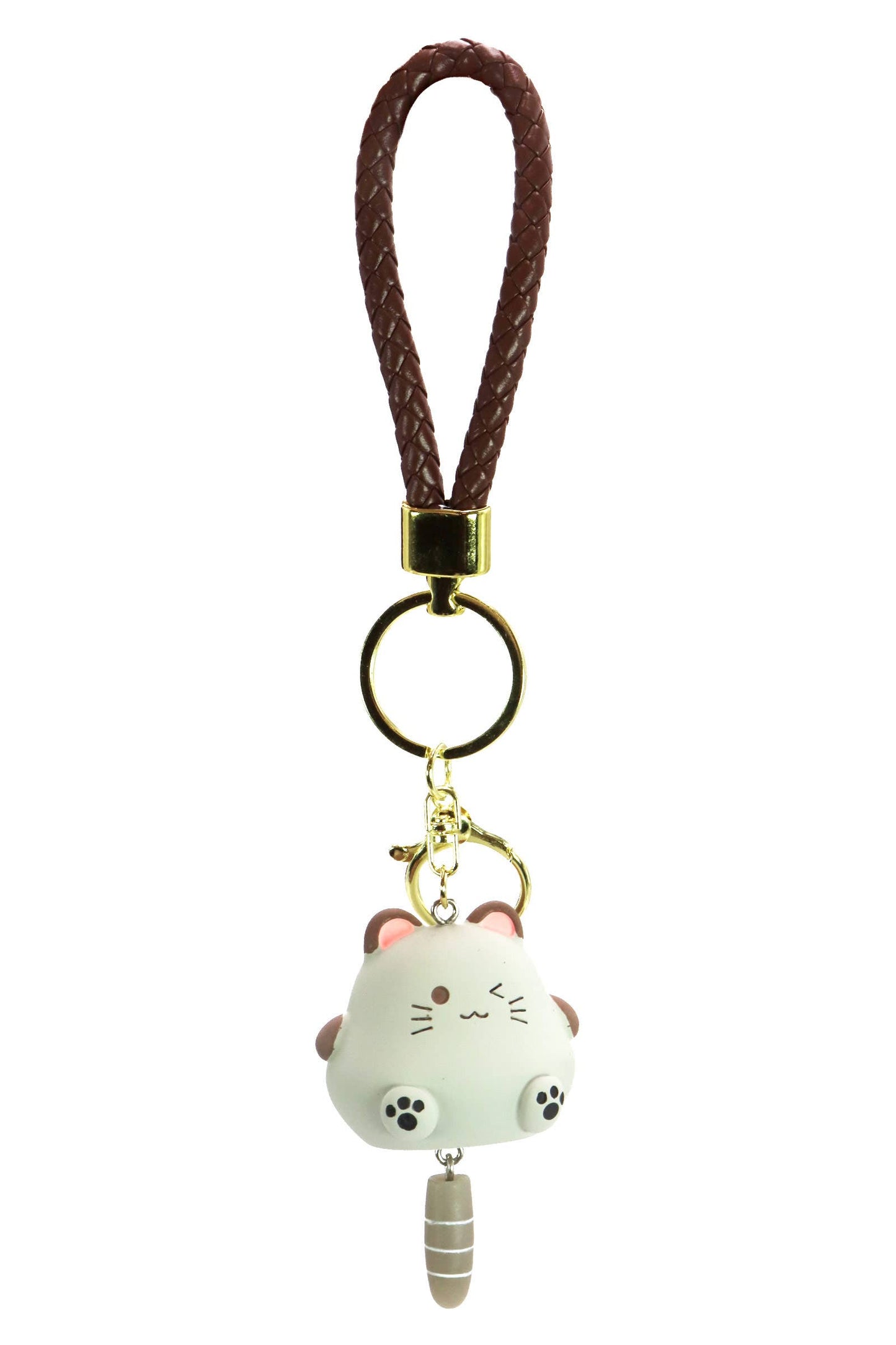 Chubby Kitty Cat Matte 3d Resin Key Ring