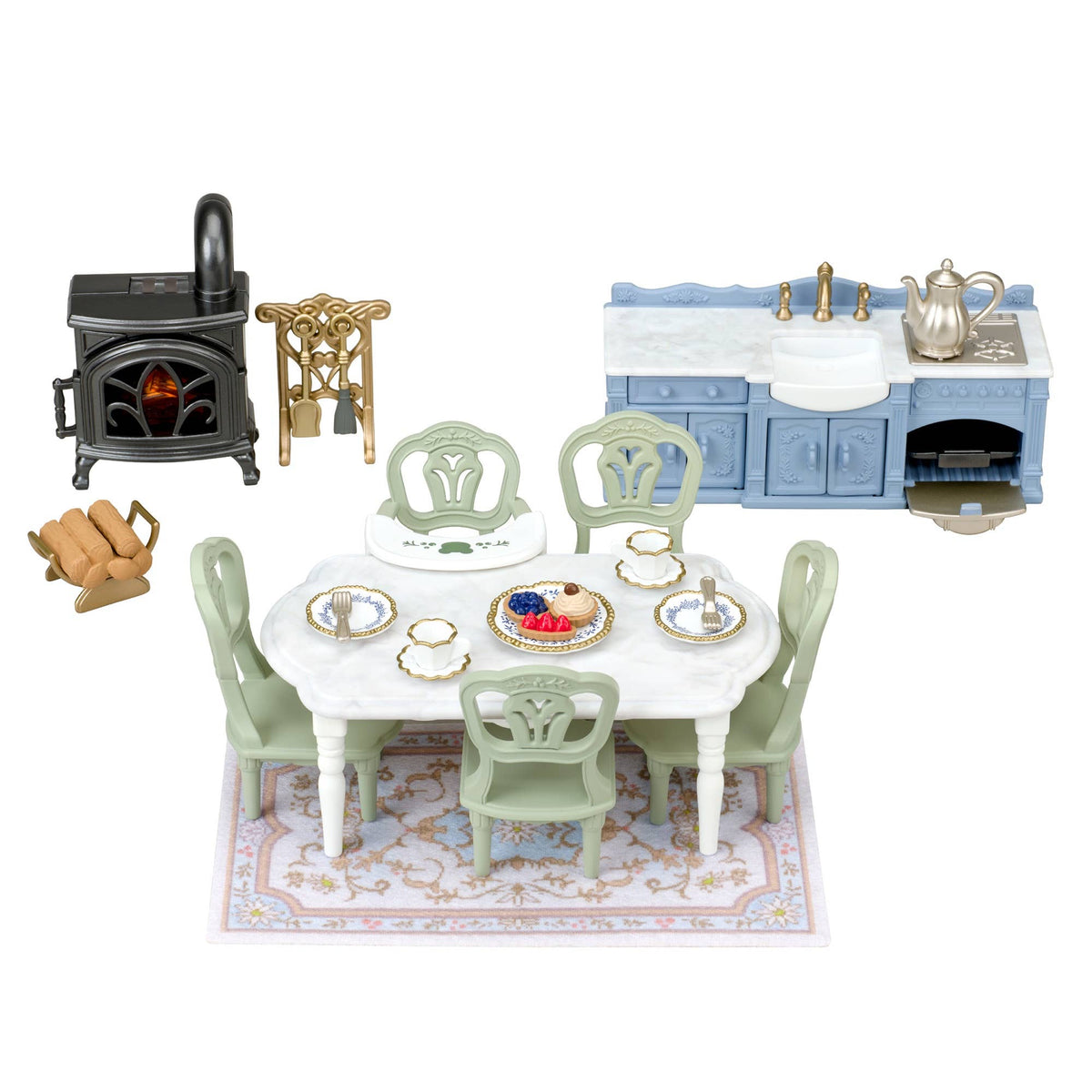 Calico Critters Elegant Dining Room Set, Dollhouse Furniture