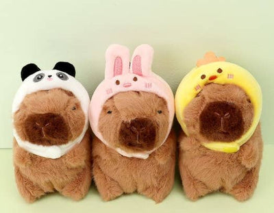 Capybara Plush Keychain – BIG Neck Hood Series