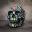 Day of the Dead Colored Floral Skull Black