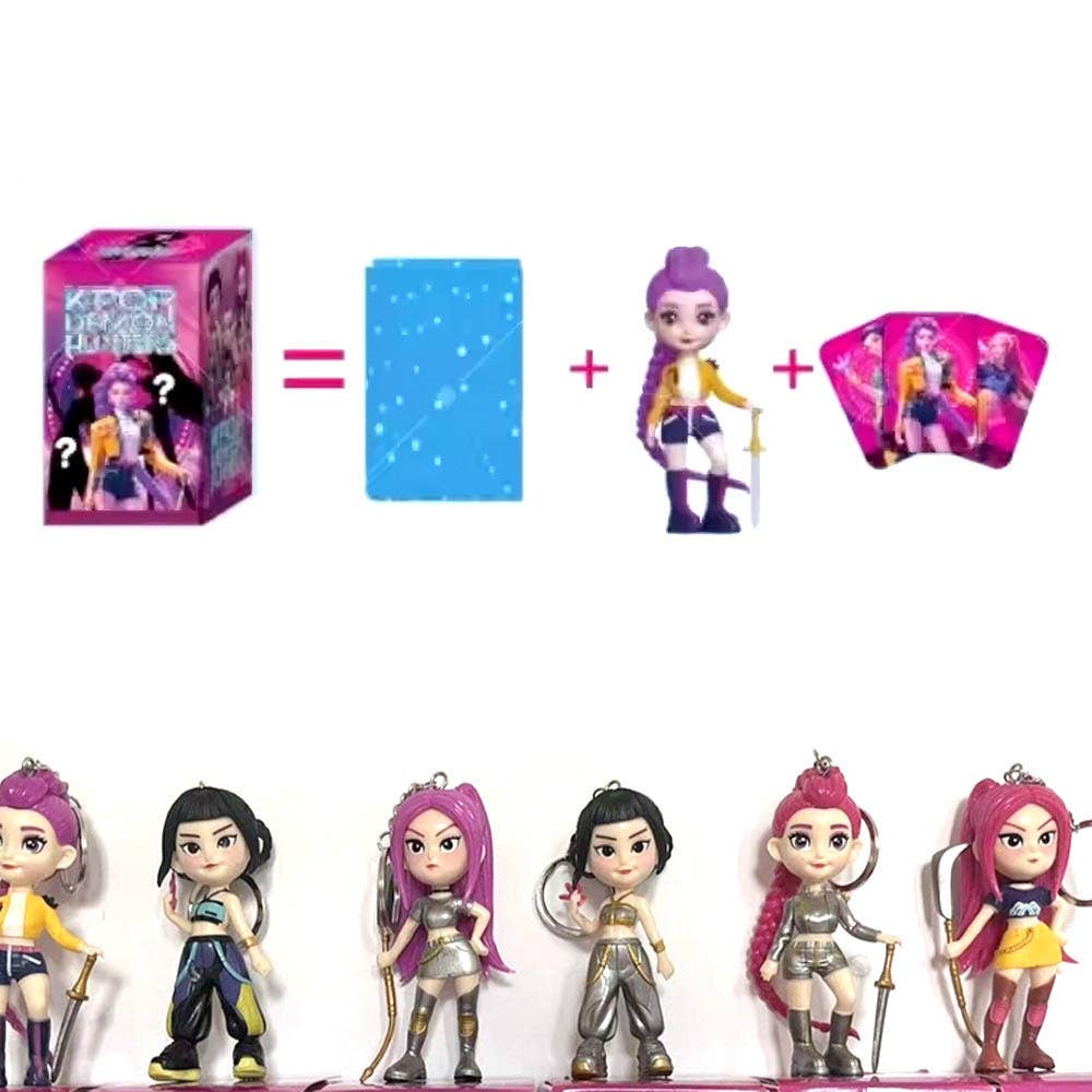 Kpop Demon Hunters Huntrix Figure Keychain Blind Box Trading Card