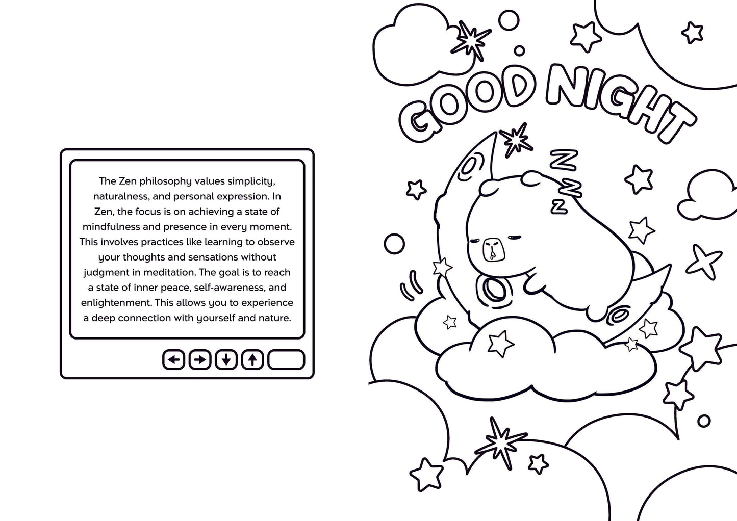 Capybara Zen: A Story and Coloring Book