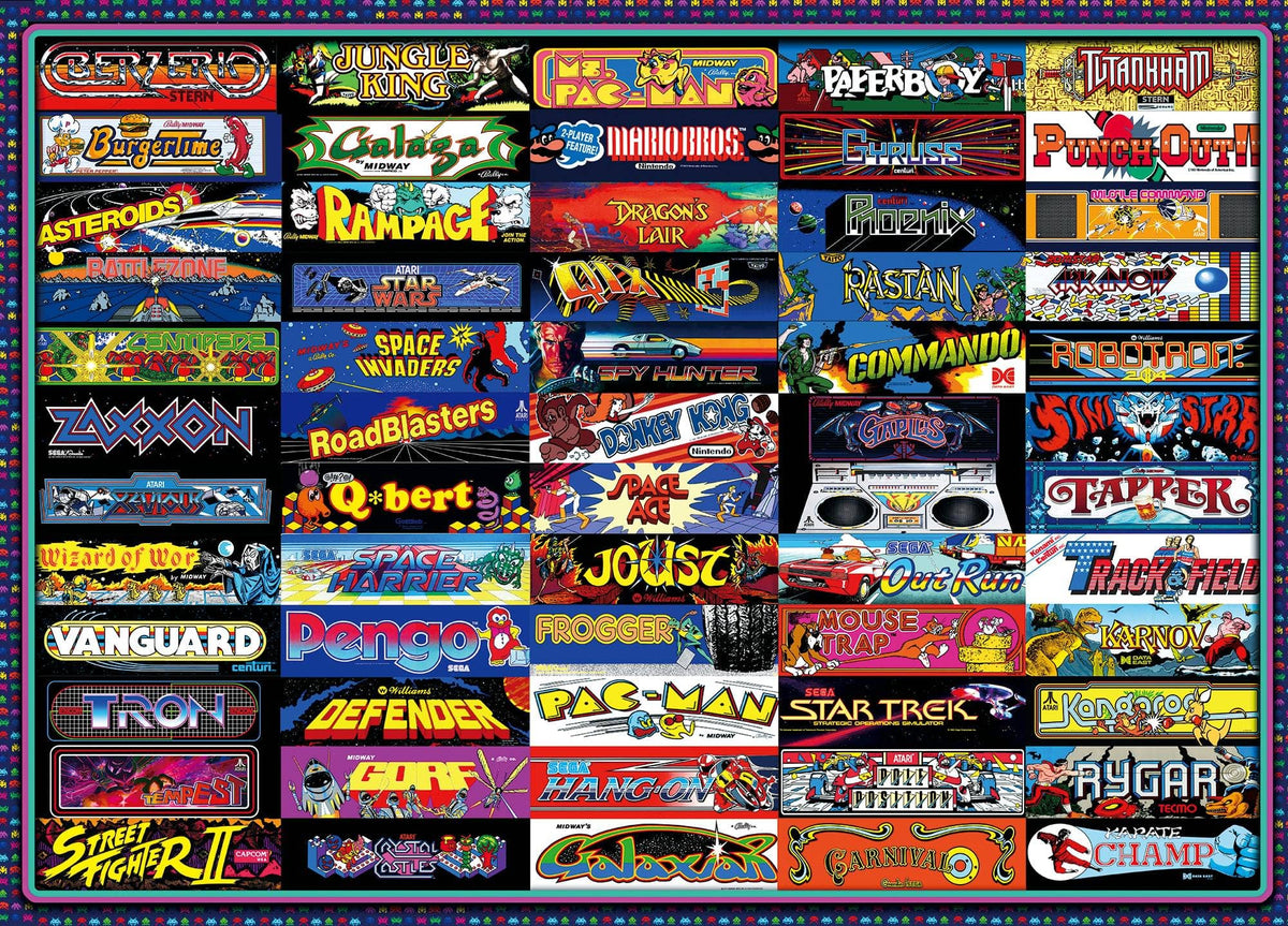 Retro Arcade Game Collage 1000 Piece Jigsaw Puzzle
