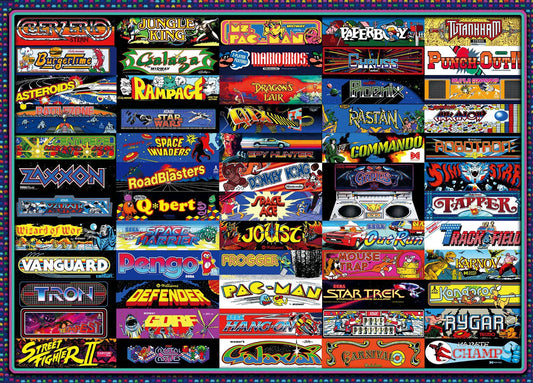Retro Arcade Game Collage 1000 Piece Jigsaw Puzzle