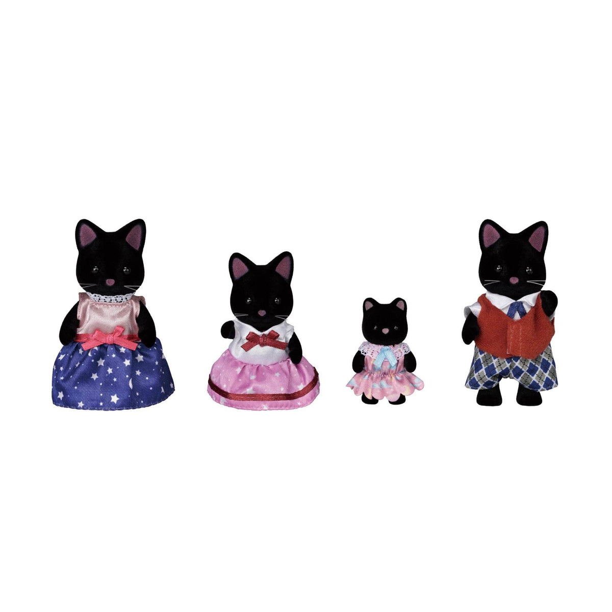 Calico Critters Midnight Cat Family, 4 Doll Figures