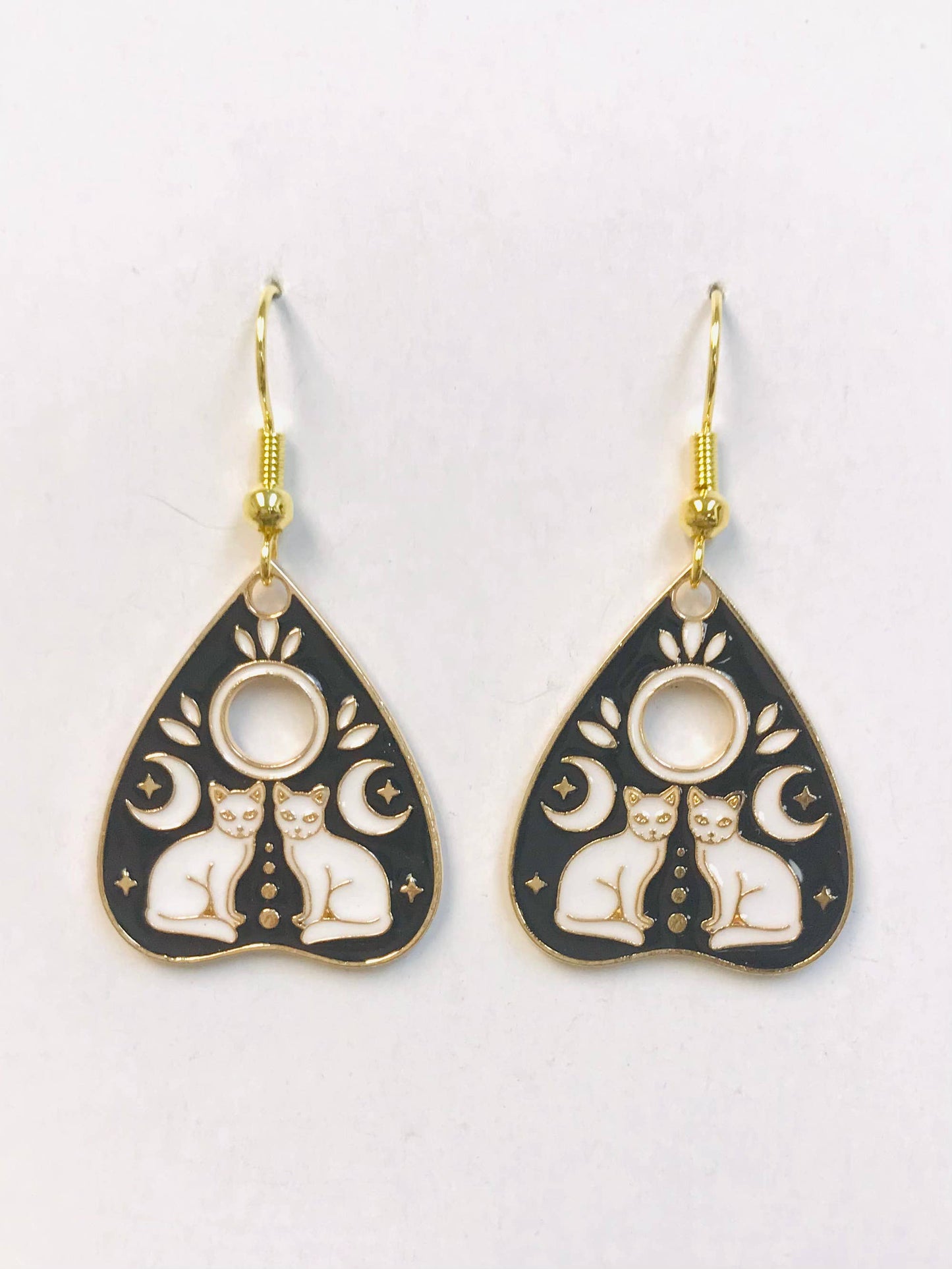 Ouija Twin Cat Earrings