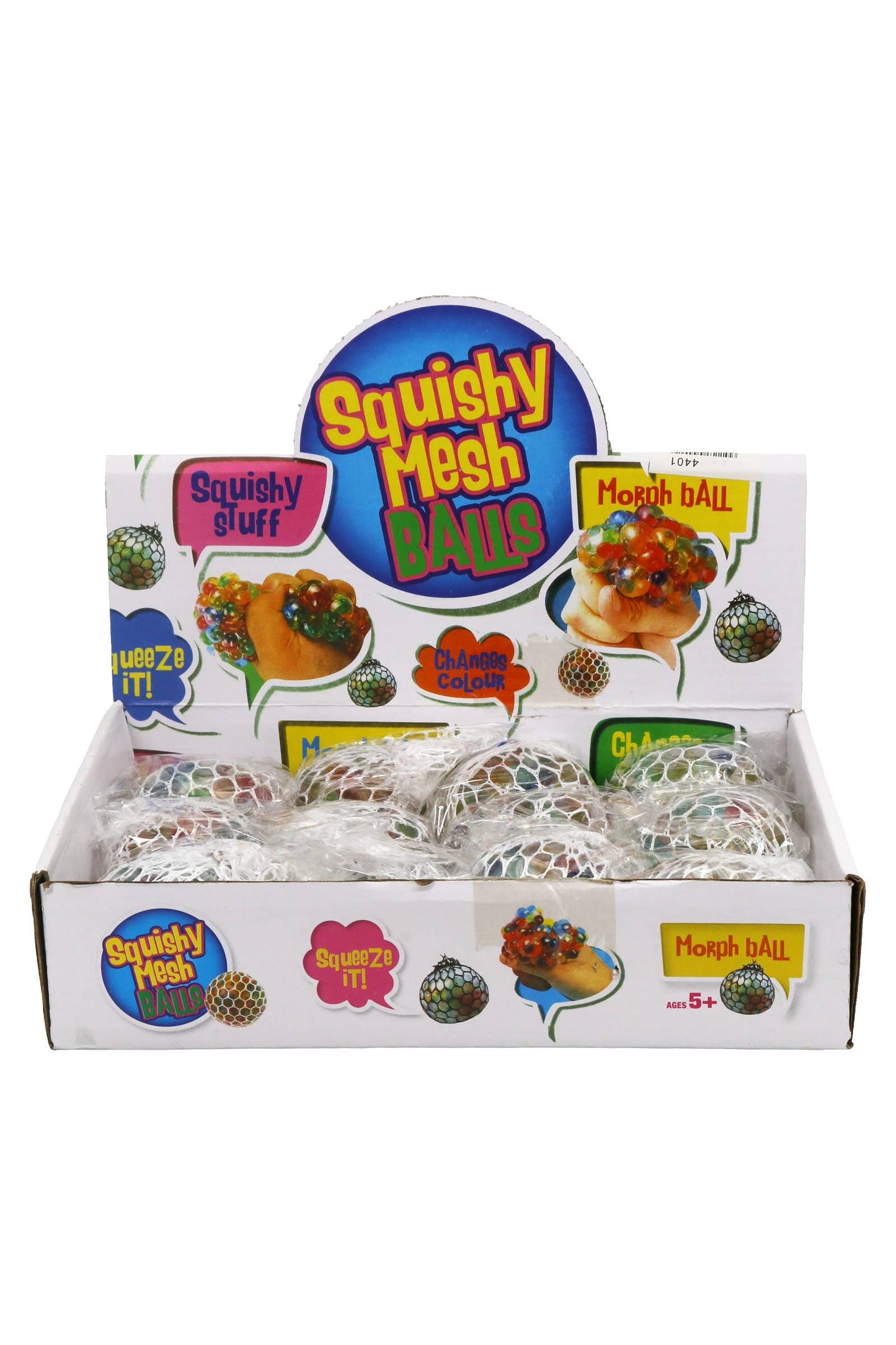 Vented Mesh Glittery Multicolor Water Bead Squishy Ball