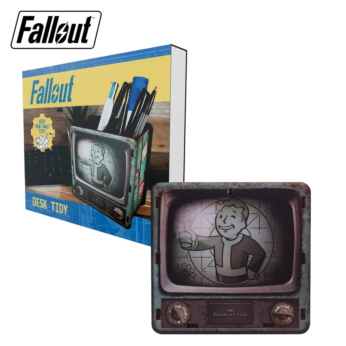 Fallout Vault-Tec MDF Desk Organizer | 4 x 4.5 x 2.5 Inches
