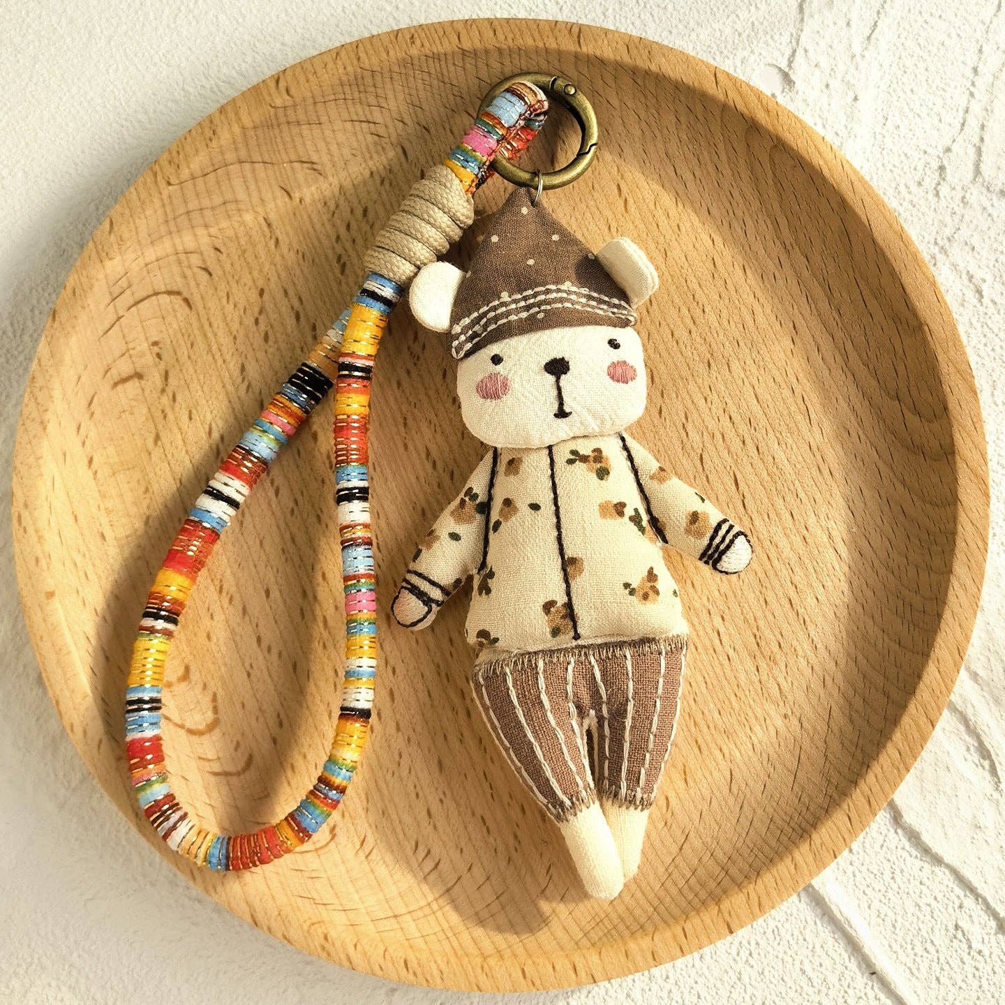 Handmade fabric cartoon keychains cute animal dolls charm