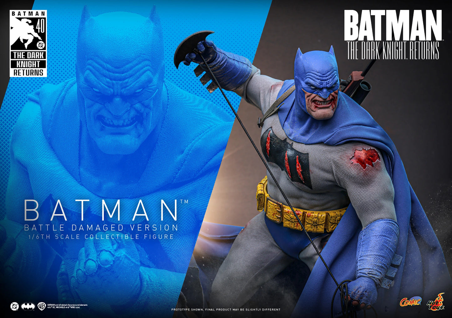PRE-ORDER Hot Toys Batman: The Dark Knight Returns Batman Battle Damaged Version Sixth Scale Figure