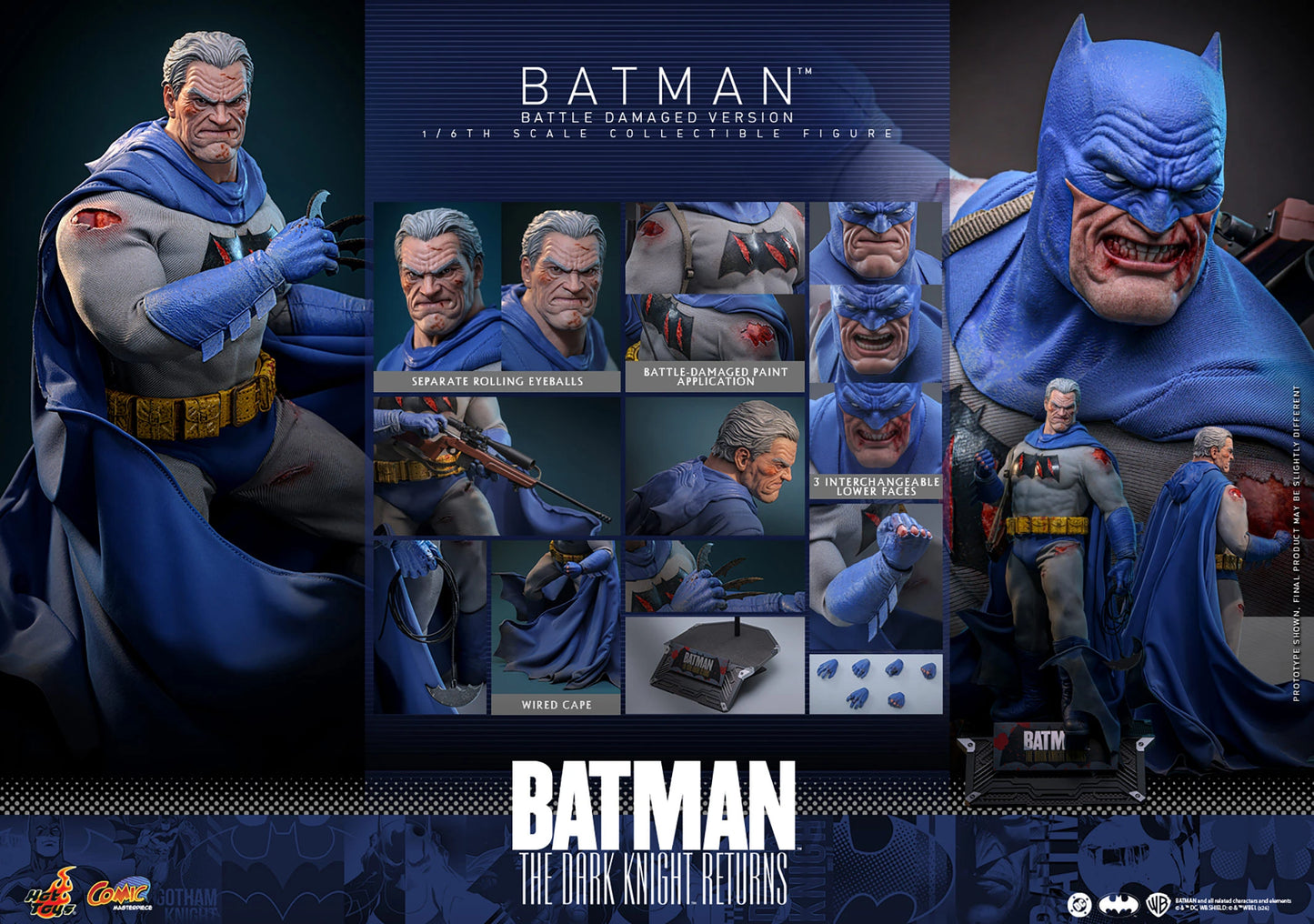 PRE-ORDER Hot Toys Batman: The Dark Knight Returns Batman Battle Damaged Version Sixth Scale Figure