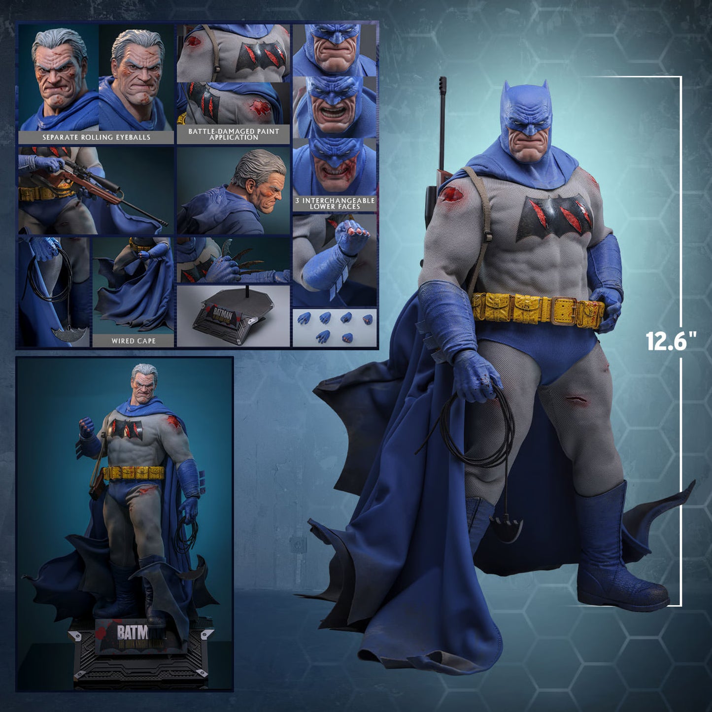 PRE-ORDER Hot Toys Batman: The Dark Knight Returns Batman Battle Damaged Version Sixth Scale Figure