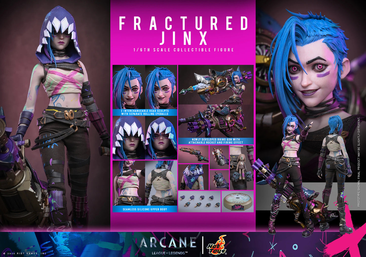 PRE-ORDER League of Legends Fractured Jinx Sixth Scale Figure Hot Toys