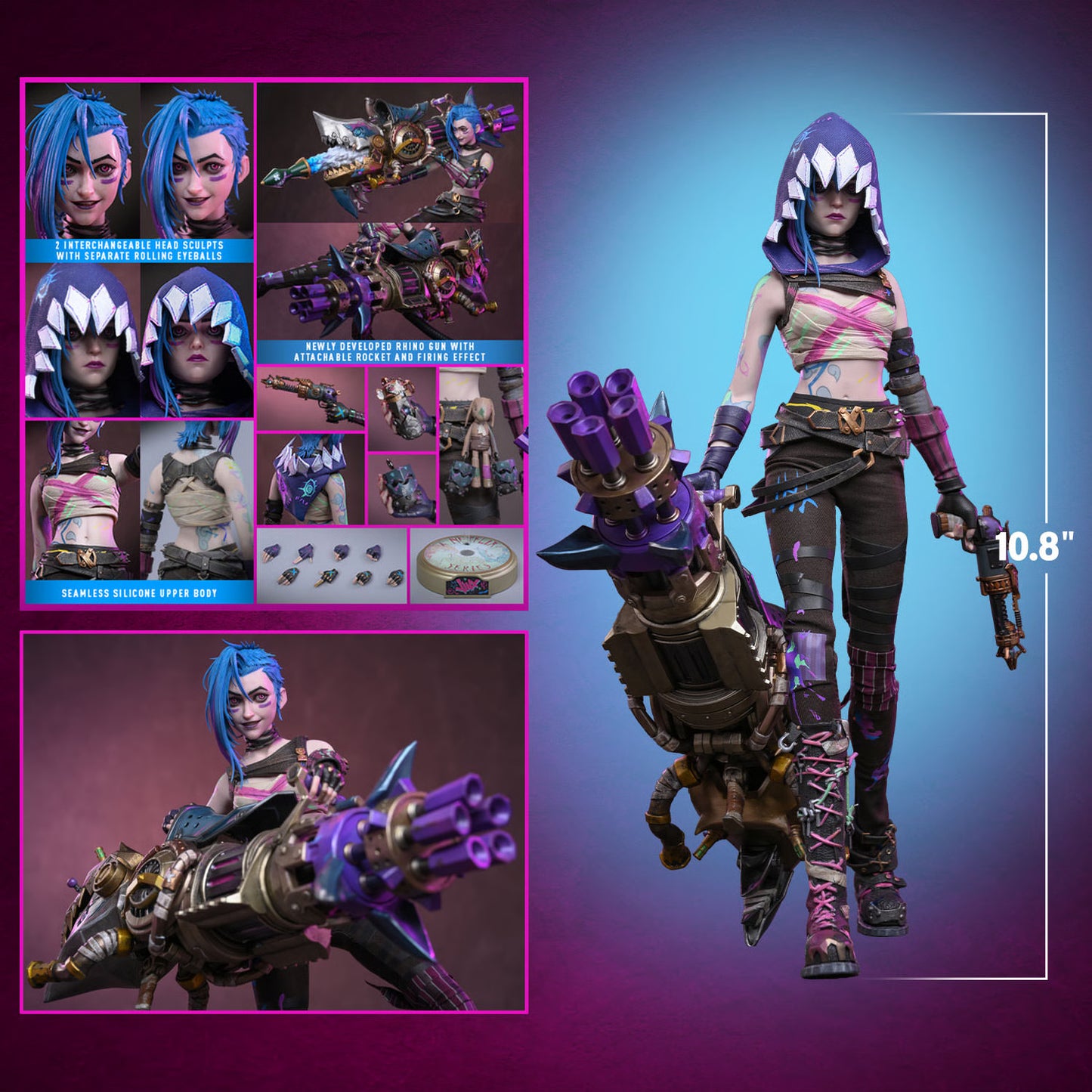 PRE-ORDER League of Legends Fractured Jinx Sixth Scale Figure Hot Toys