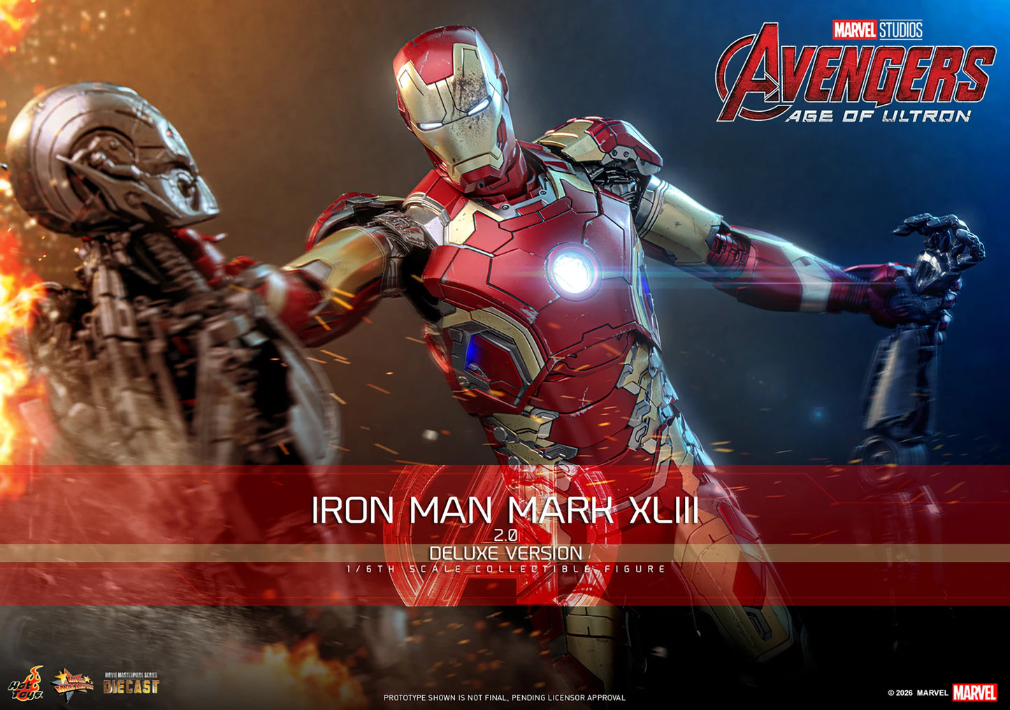 PRE-ORDER Hot Toys Avengers: Age of Ultron Iron Man Mark XLIII (2.0) Deluxe Version Sixth Scale Figure